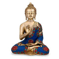 Brass Blessing Abhaya Gautam Blue Buddha Idol Bts166