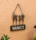 Twin Cow Namaste Board Metal Wall Door Hanging, Wall Art Decor, Wall Decoration Showpiece 