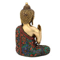 Brass Blessing Lord Buddha Idol With Scared Kalash Sculpture
