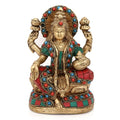 Brass Lakshmi Ganesh Idol Set Murti Statue 