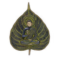 Brass Lord Buddha Idol Statue On Leaf Wall Hanging 