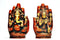 Brass Large Palm Lakshmi Ganesha Idol Murti Statue 
