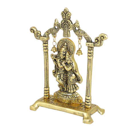 Radha Krishna Metal Idol Standing On Base Statue Rkbs107