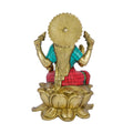 Brass Lakshmi Ji Idol Sitting On Lotus Pedestal Statue Showpiece Lts125