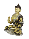 Brass Lord Buddha Idol Statue- 12 X 9 X 6 Inches, Multicolour-Bts241