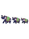 Walking miniature elephant family Trunk up TMS111-Blue