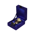 Lotus Brass Diya Stand with Velvet Blue Box for Gifting