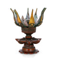 Brass Antique Lotus Flower Design Diya Oil Lamp Showpiece