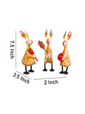 Iron Rabbit Handpainted Showpiece (Set Of 3) 