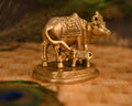 Brass Kamdhenu Cow And Calf Idol Statue C0ABS106