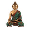 Brass Medicine Sitting Buddha Idol Showpiece Gemstone