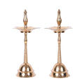 Brass Traditional Golden Kerala Diya Oil Lamp Stand Showpiece (Set of 2)