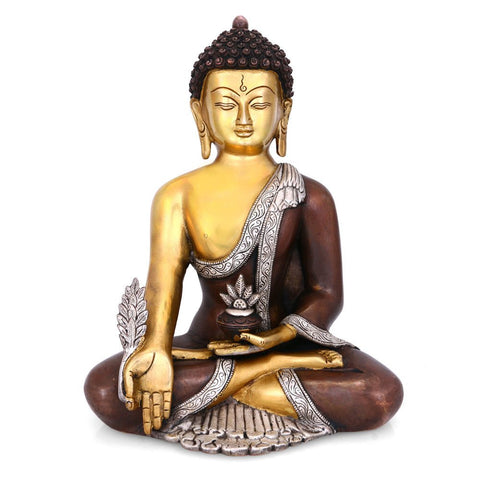 Handmade Large Sakyamuni Medicine Buddha Brass Idol 