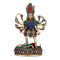 Multicolored Sculpture of Kali Maa With Shiva Brass Statue