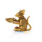 Brass Mouse Holding Diya Oil Lamp Stand Showpiece 