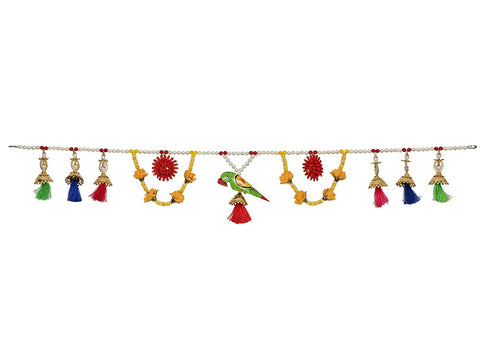 Parrot Pompom White Pearl Design Handmade Bandarwal