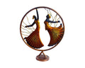 Metal Dancing Lady Round Plate Showpiece