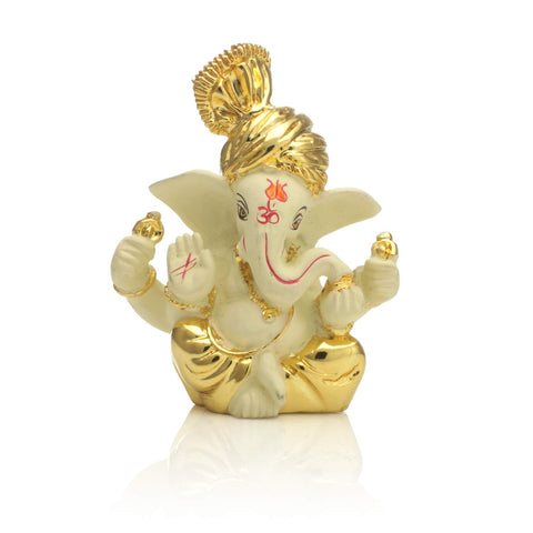 Terracotta Gold Plated Ganesh Statue Gmas144