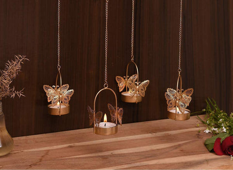 Butterfly Metal Tealight Candle Hanging Holder (Pack of 4)