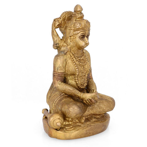 Brass Meditating Hanuman Idol Murti Statue Hbs108