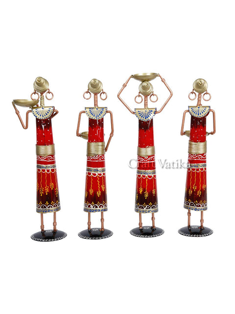Iron Village Women Decorative Doll Showpiece For Home
