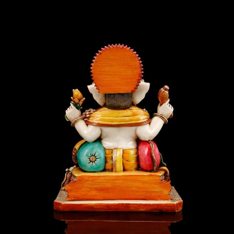 Marble Lord Ganpati Vinayaka with Modak Idol Statue