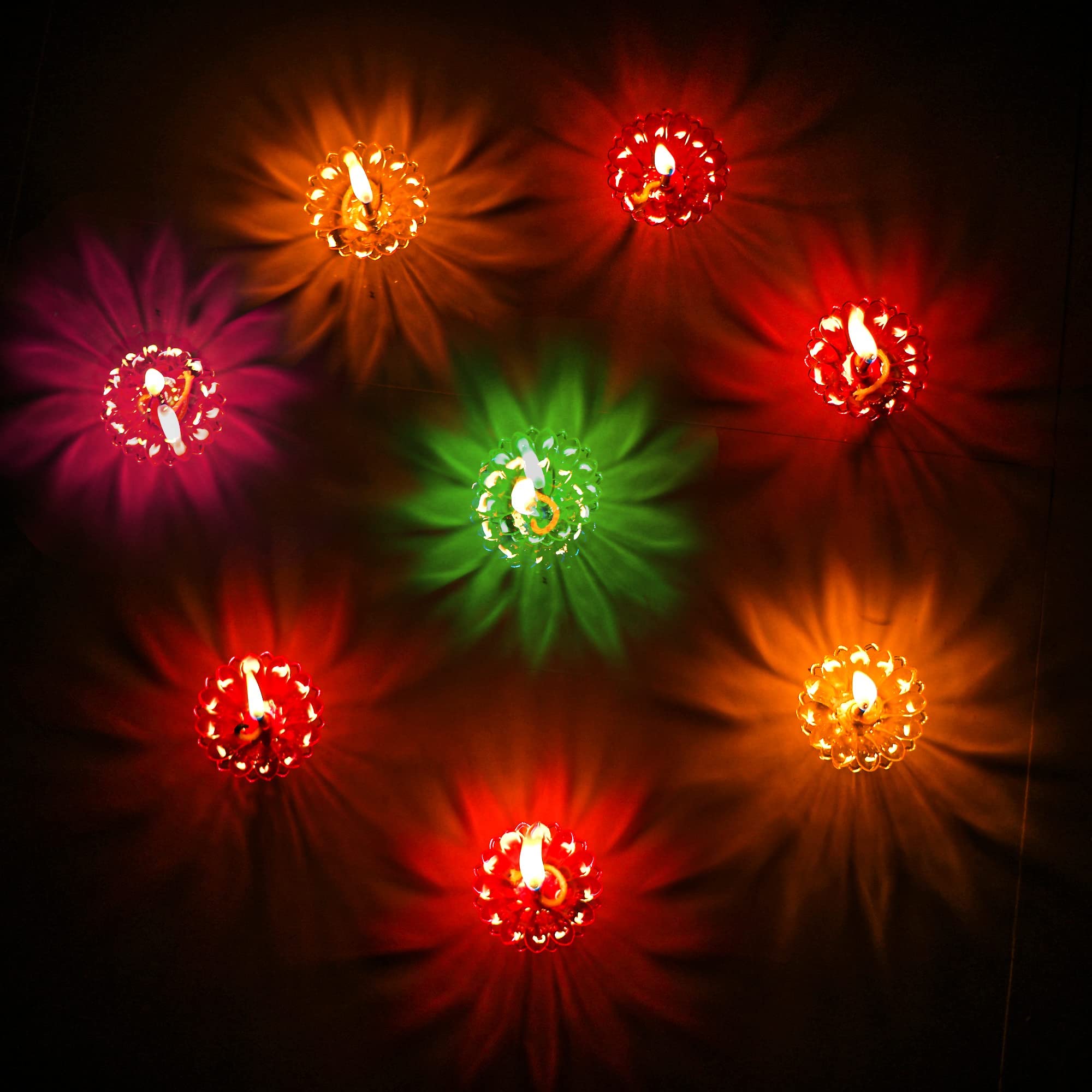 Set of 24 3D Reflection Diya for Diwali Decoration
