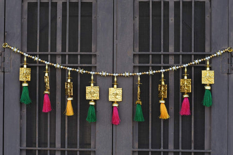Multicolored Fancy Ganesha Bandarwal Main Door Wall Hanging
