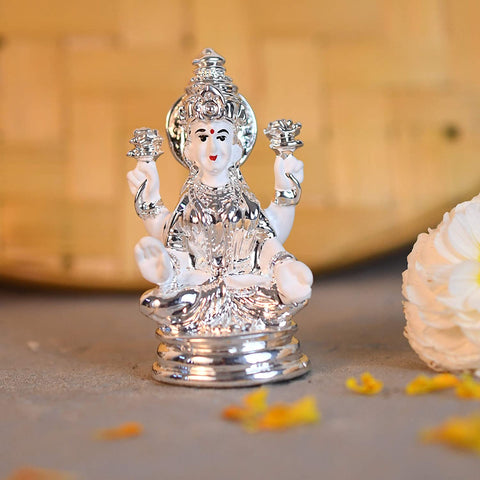 Silver Plated Goddess Lakshmi Idol Showpiece Statue Lmas107