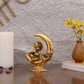 Metal Baby Krishna Ladoo Gopal Sitting On Moon Idol Statue Kbs146