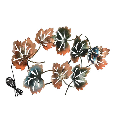 Metal 3D Leafs With LED Lights Wall Hanging Showpiece
