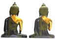 Set Of 3 Antique Brass Buddha Idol Statues, Earth Touching, Blessing, Medicine-Bts232