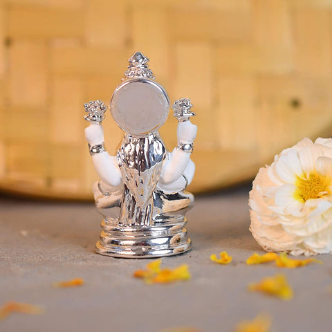 Silver Plated Goddess Lakshmi Idol Showpiece Statue Lmas107