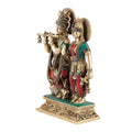 Radha Krishna Brass Statue With Work of Inlay Gemstones