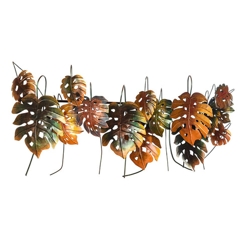 Metal 3D Multicolor Leafs Mounted Wall Hanging Showpiece 