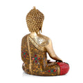 Brass Big Buddha Statue Life Sign Earth Touching Sitting Idol Bhumisparsha Buddhism-Bts218