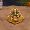 Ganesh Idol On Leaf,Lord Ganesha With Diya,Metal Home Decorative Puja Gift-Dfbs195