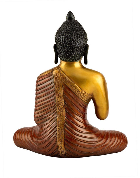 Blessing Brass Sculpture of Abhaya Buddhist Buddha Idol