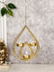 Metal Tealight Candle Holder Wall Hanging With Golden Finish