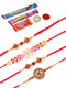 Set of 4 Rakhi for Brother with Gift Set Chocolates
