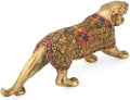 Wild Animal Figurine of Tiger Roaring Brass Sculpture