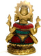  Large Brass Lord Ganesh Idol Sitting on Lotus Statue