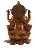Blessing Sitting Ganesh On Lotus Idol Murti Gbs200