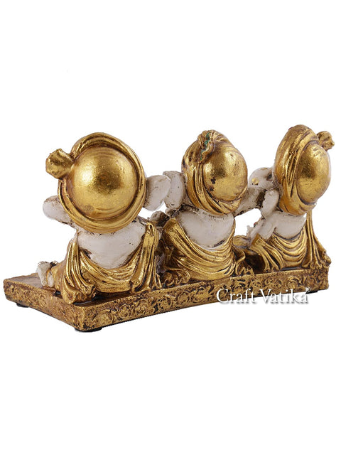 Triple Tie Ganesha Ceramic Candle Holder Figurine