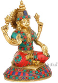 Hindu Goddess Lakshmi Idol in Blessing Sculpture Decorative Statue