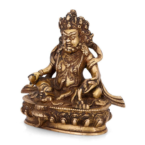 Tibetans Antique Vajrapani Kuber Brass Statue