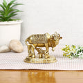 Brass Kamdhenu Cow And Calf Idol Statue C0ABS106
