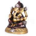 Brass Ganesha Idol Sitting On Round Base Gbs125