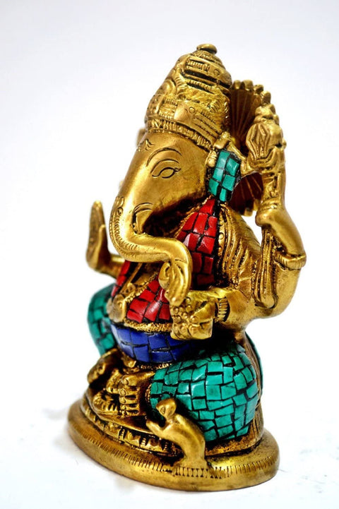 Lord Ganpati Idol In Blessing Sculpture Showpiece