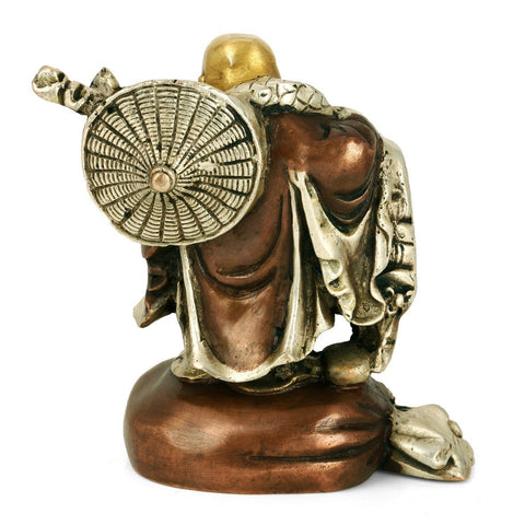 Brass Happy Laughing Buddha Idol Showpiece Good Luck Fengshui Vastu